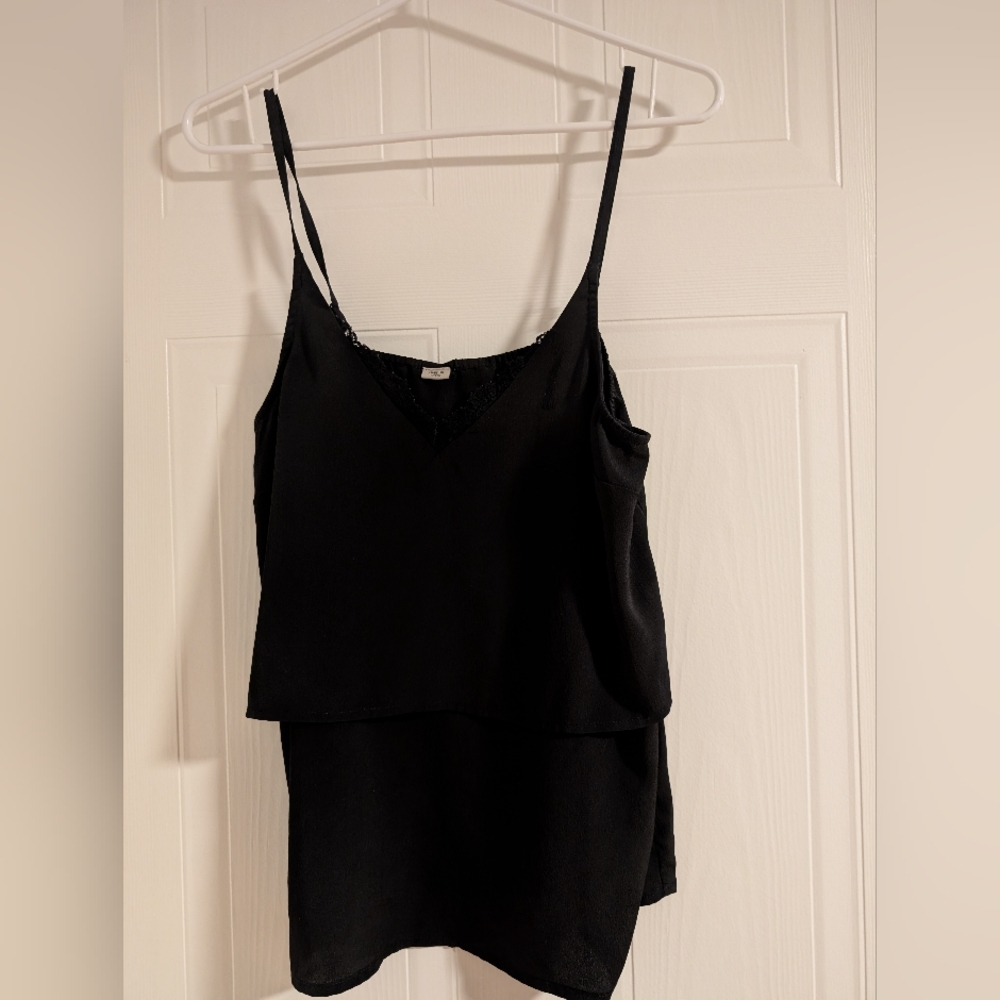 Tiered satin lace cami